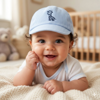 0373-2: Baby Boys Giraffe Emblem Cap (3-12 Months)